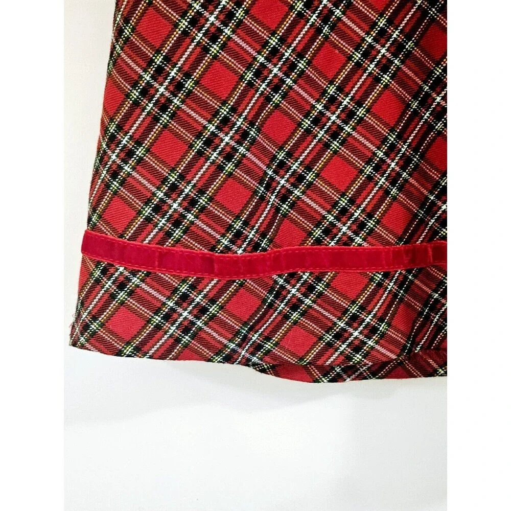 Vintage Red Plaid Midi Skirt - Basic Editions - Size 10 - Classic Holiday Look - Picture 5 of 10
